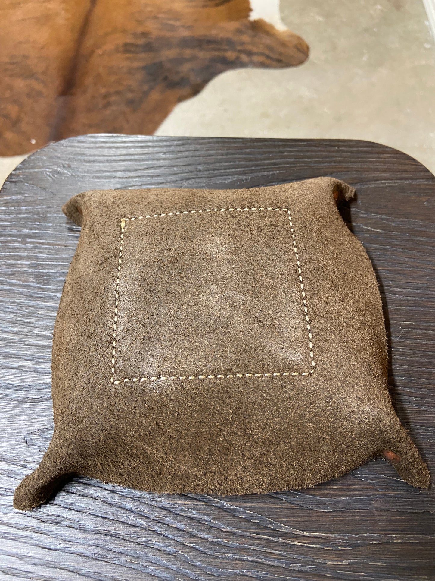 Bison leather tray